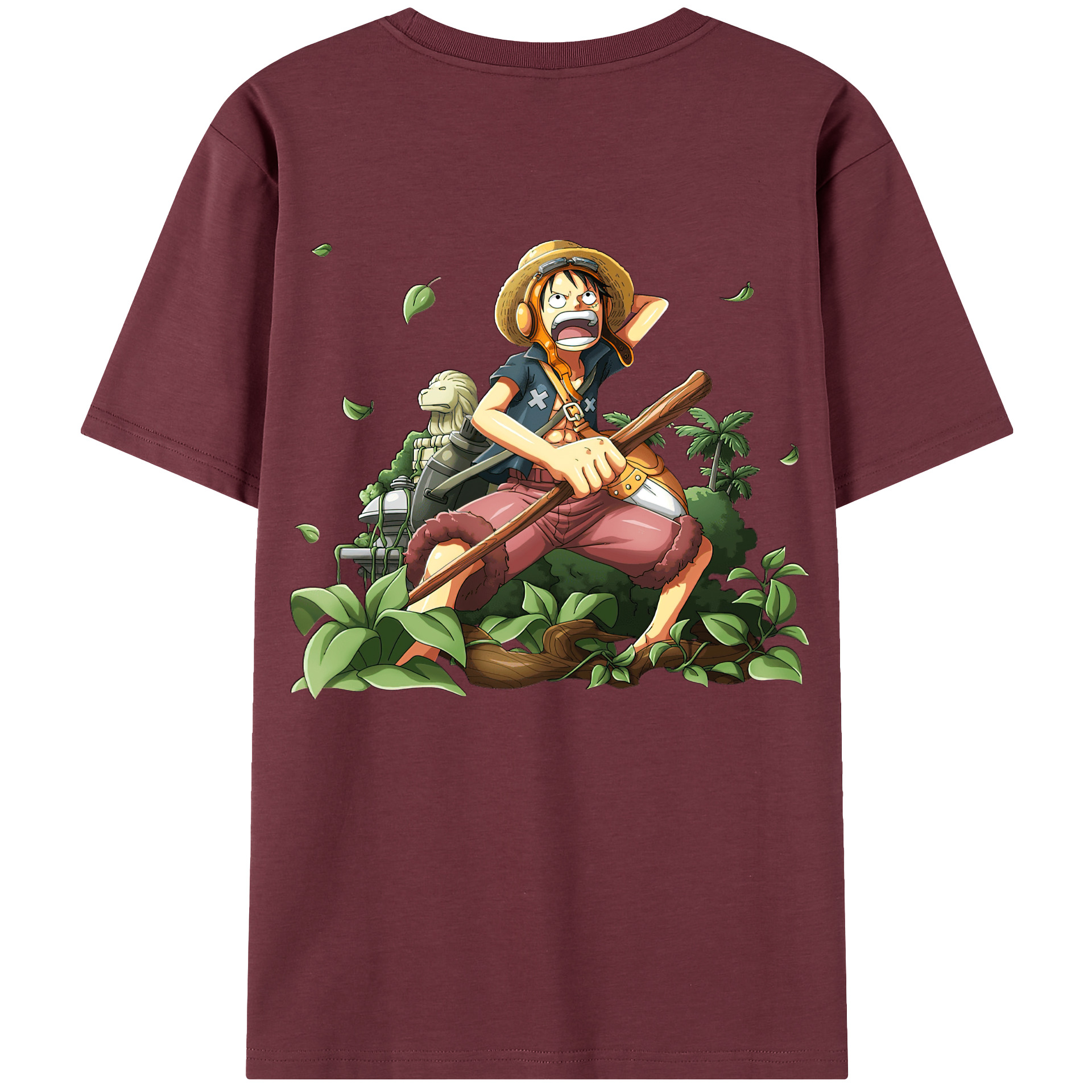 ワンピース モンキー・D・ルフィ ONE PIECE Monkey D. Luffy 綿100％半袖Tシャツ（背面プリント）